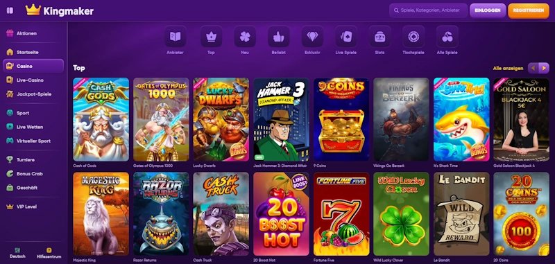 Overview of kingmaker casino online